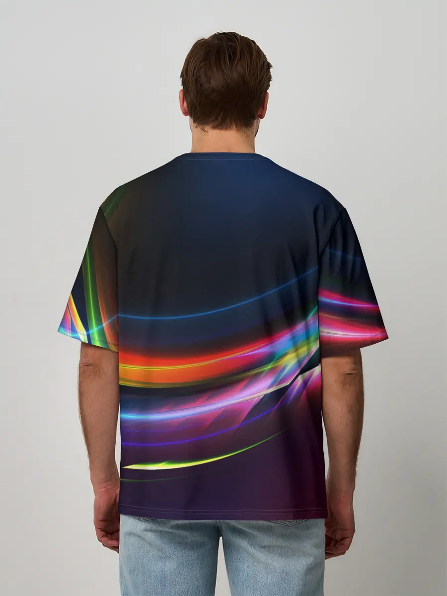 Мужская футболка оверсайз / NEON STRIPES