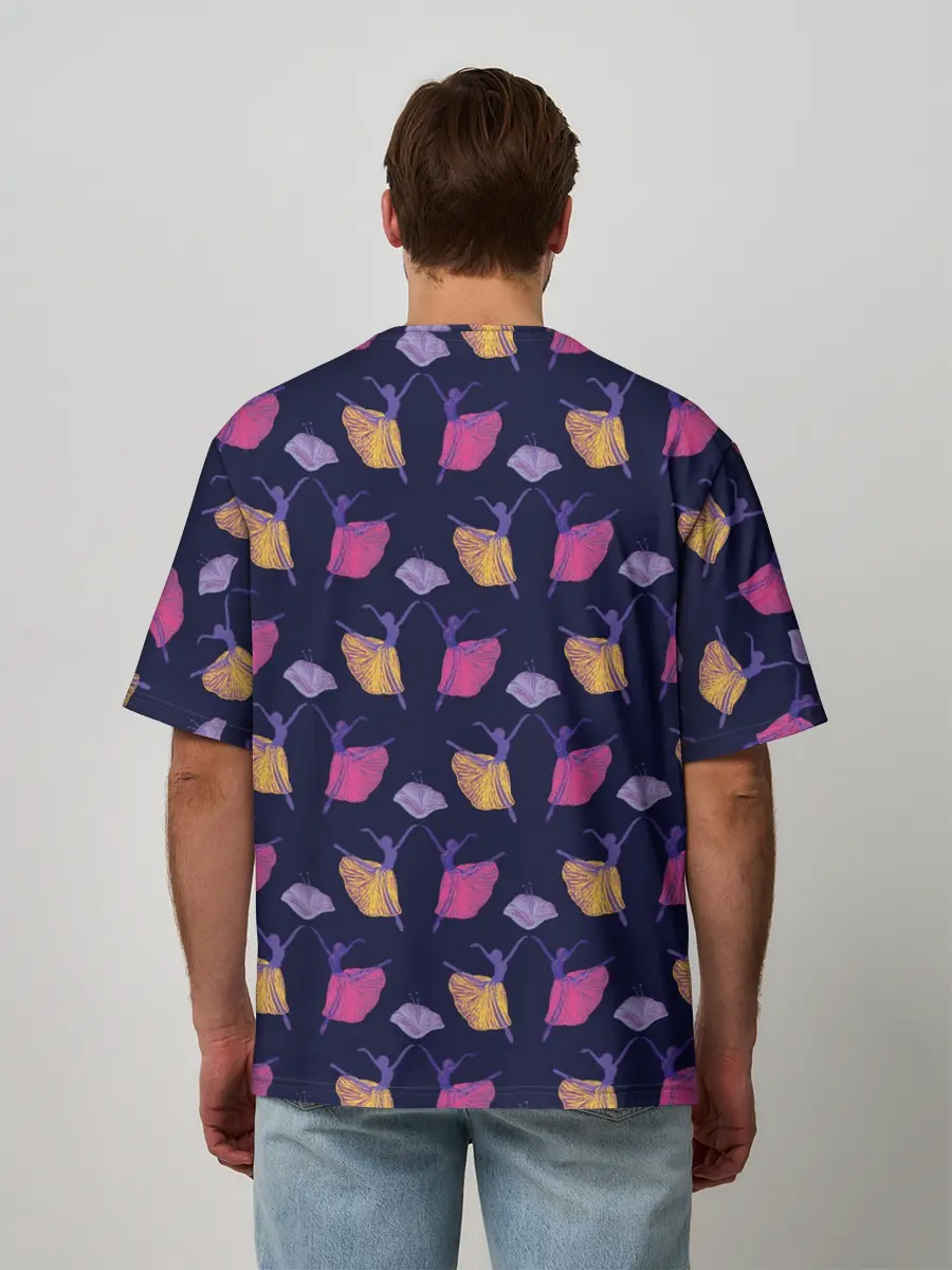 Мужская футболка оверсайз / Балерины в танце