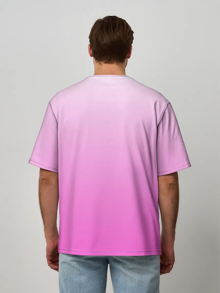 Мужская футболка оверсайз / Розовая лапка с подушечками