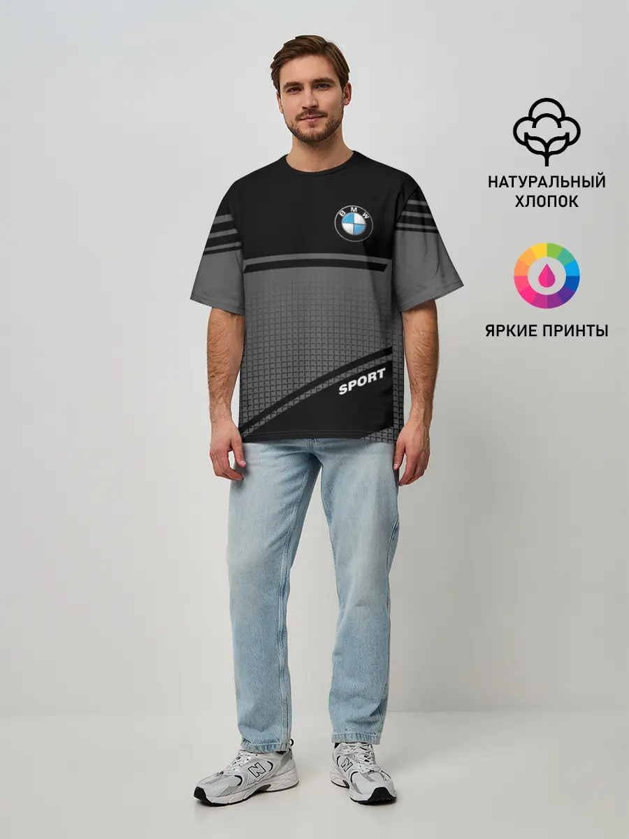 Мужская футболка оверсайз / BMW SPORT | БМВ СПОРТ