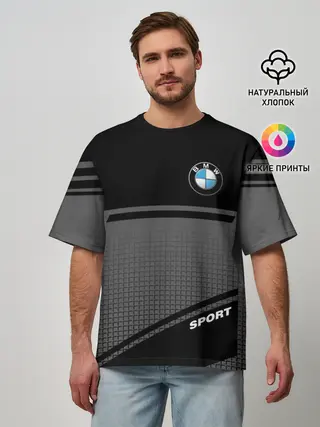 Мужская футболка оверсайз / BMW SPORT | БМВ СПОРТ