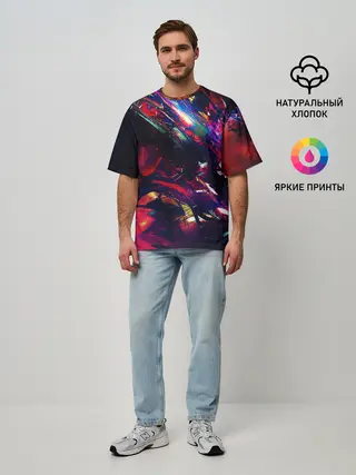 Мужская футболка оверсайз / DIGITAL STRIPES