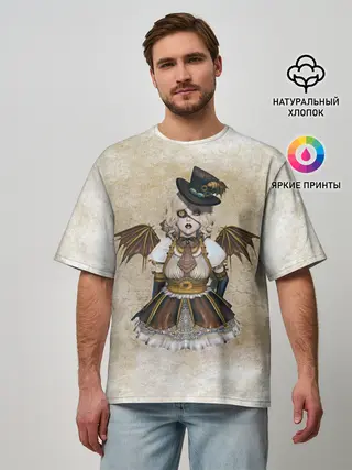 Мужская футболка оверсайз / Стимпанк Девушка