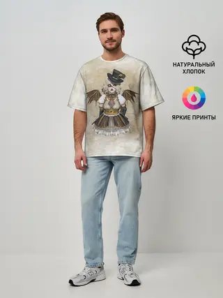Мужская футболка оверсайз / Стимпанк Девушка