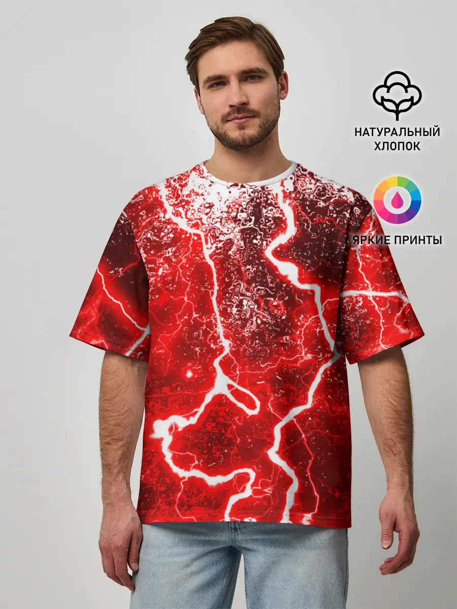 Мужская футболка оверсайз / БРЫЗГИ КРАСОК