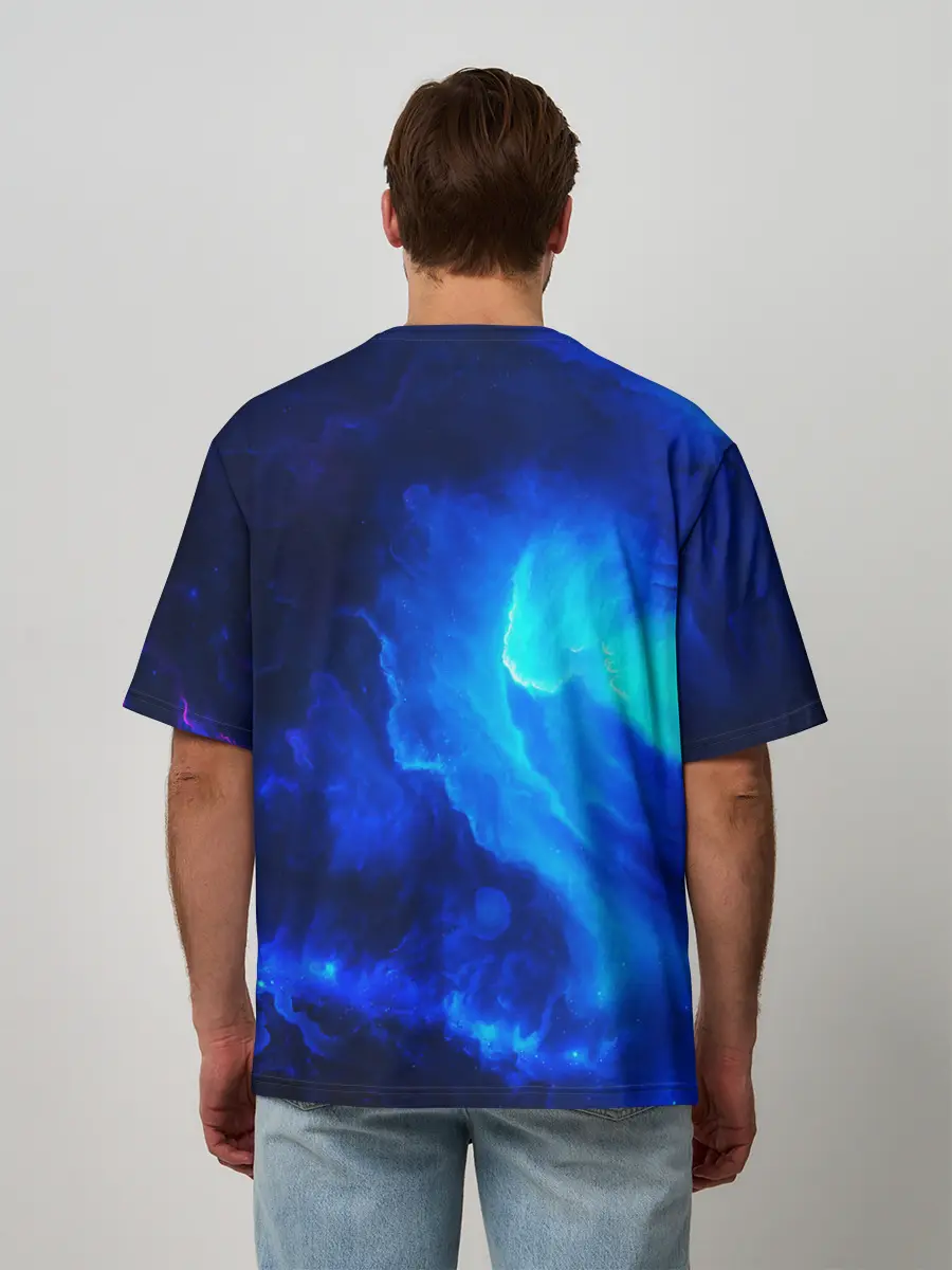 Мужская футболка оверсайз / СИНИЙ КОСМОС