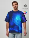Мужская футболка оверсайз / СИНИЙ КОСМОС