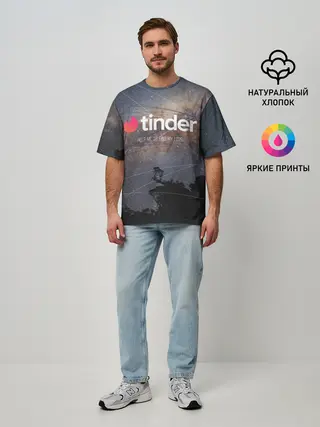 Мужская футболка оверсайз / Tinder Find Love | Тиндер