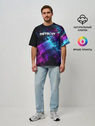 Мужская футболка оверсайз / Detroit: Become Human