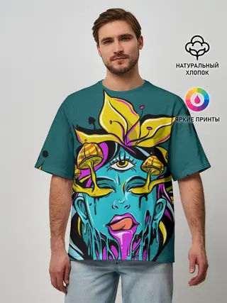 Мужская футболка оверсайз / Девушка трип