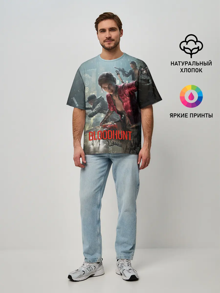 Мужская футболка оверсайз / Vampire: The Masquerade - Bloodhunt