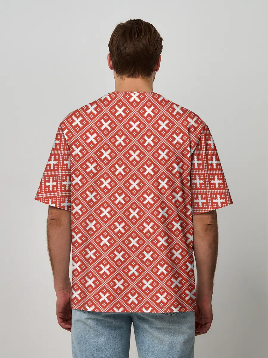 Мужская футболка оверсайз / Обережная Вышивка