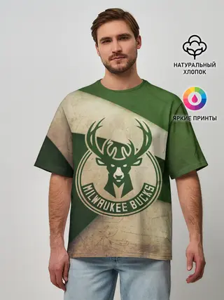 Мужская футболка оверсайз / Милуоки Бакс