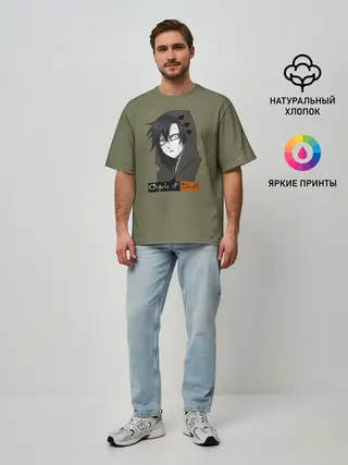 Мужская футболка оверсайз / Зак ангел