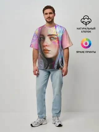 Мужская футболка оверсайз / Billie Eilish