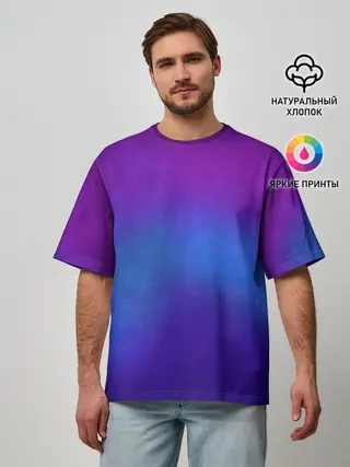 Мужская футболка оверсайз / Leather gradient