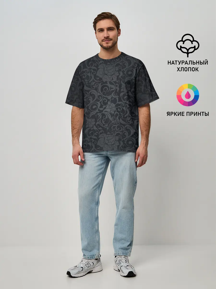 Мужская футболка оверсайз / Dark Pattern