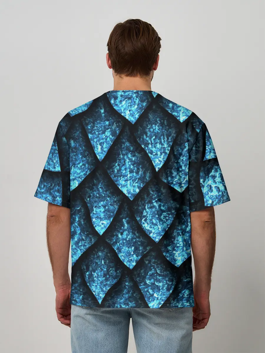 Мужская футболка оверсайз / Чешуя ледяного дракона