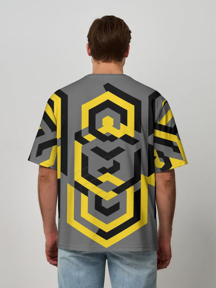 Мужская футболка оверсайз / Геометрия узор