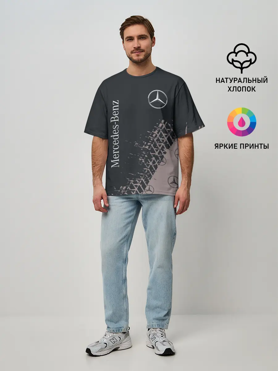 Мужская футболка оверсайз / MERCEDES / МЕРСЕДЕС