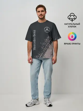 Мужская футболка оверсайз / MERCEDES / МЕРСЕДЕС