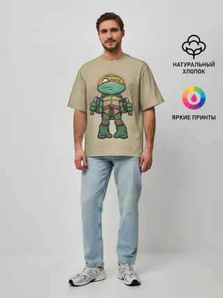 Мужская футболка оверсайз / ЧЕРЕПАШКИ - НИНДЗЯ