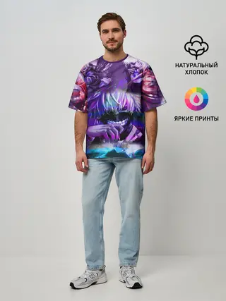 Мужская футболка оверсайз / Ретро Рейв Гуль