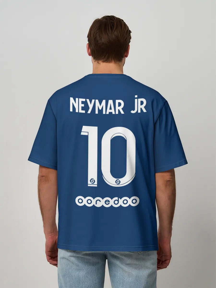 Мужская футболка оверсайз / Неймар ПСЖ форма 2021/2022