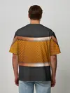 Мужская футболка оверсайз / 3d gold / black