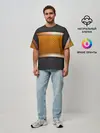 Мужская футболка оверсайз / 3d gold / black