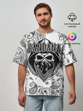 Мужская футболка оверсайз / BANDANA