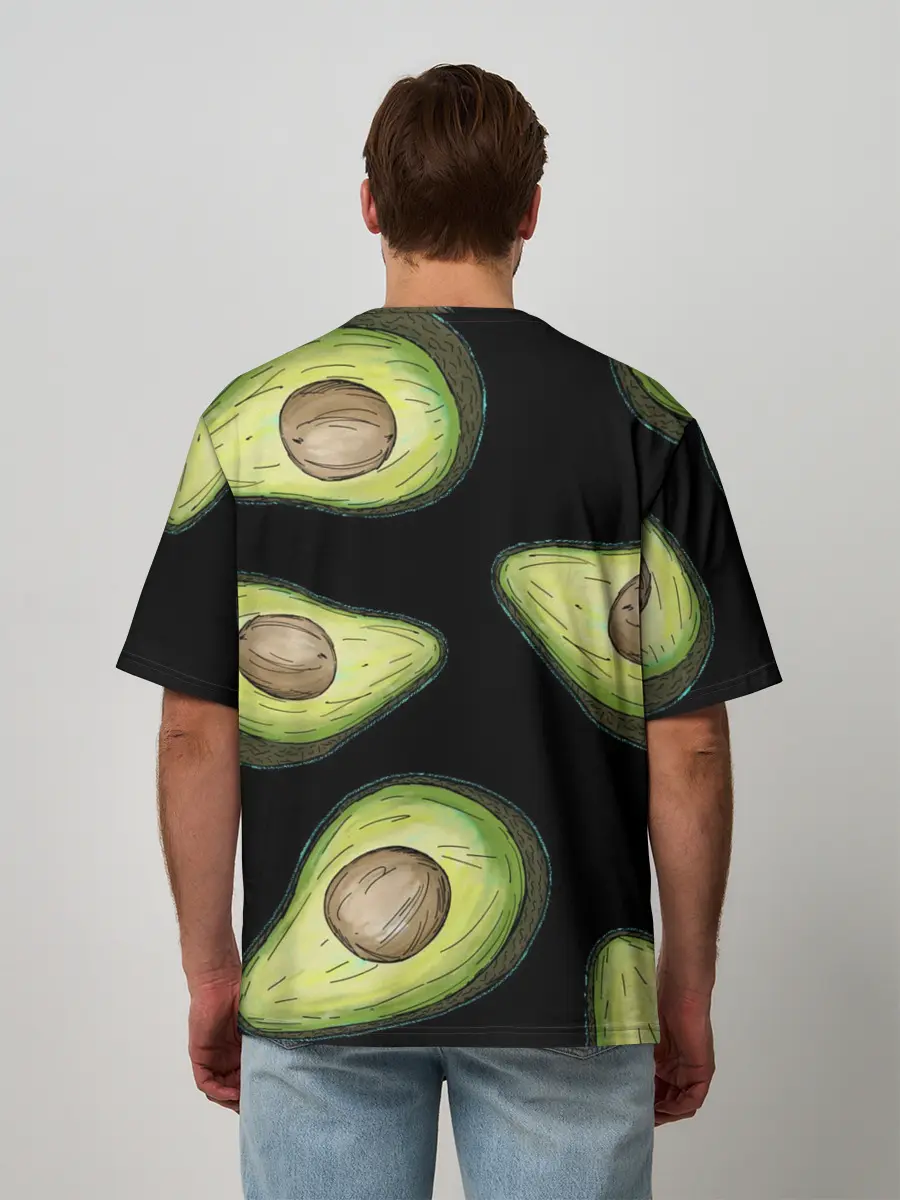 Мужская футболка оверсайз / Авокадо