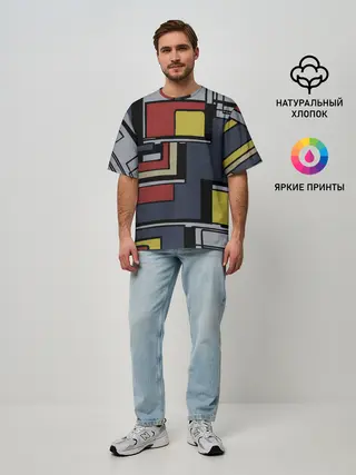 Мужская футболка оверсайз / Геометрия
