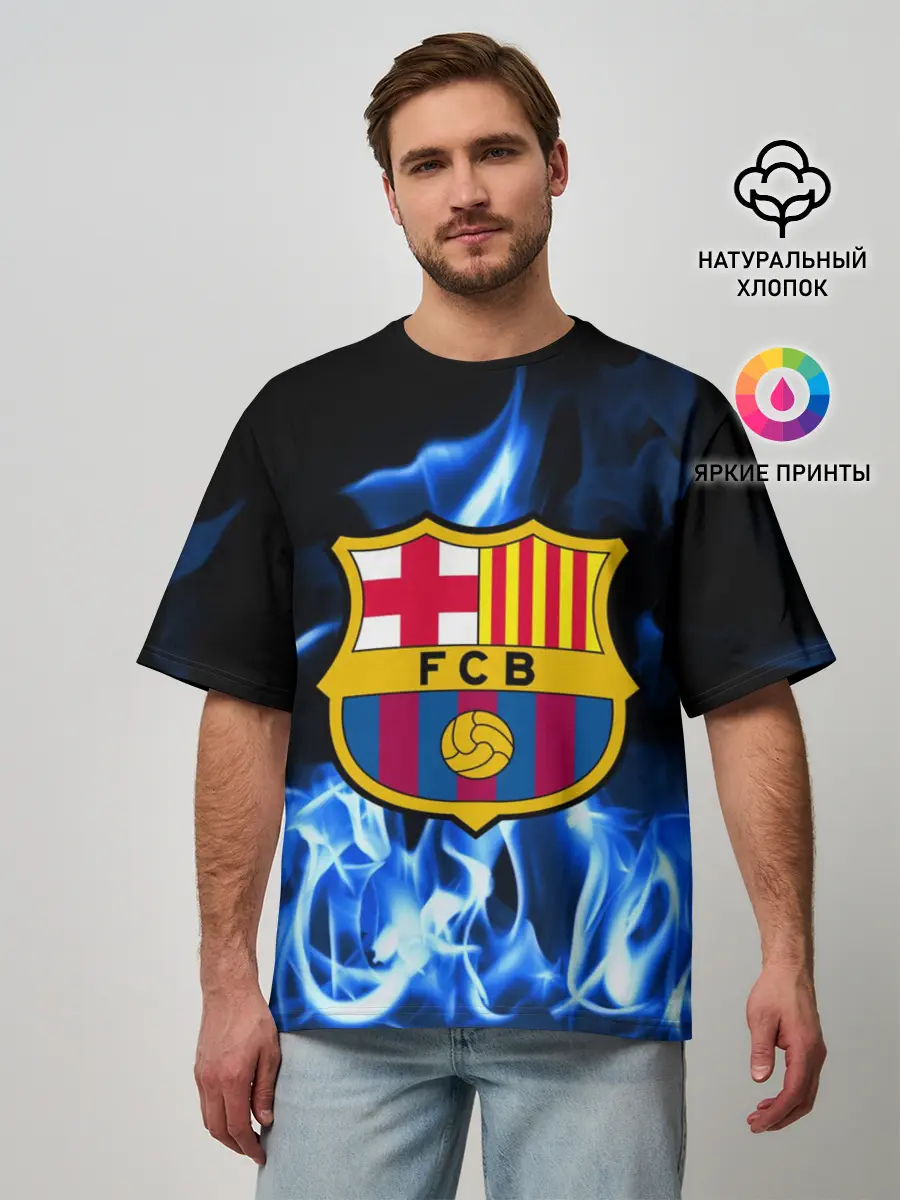 Мужская футболка оверсайз / BARCELONA