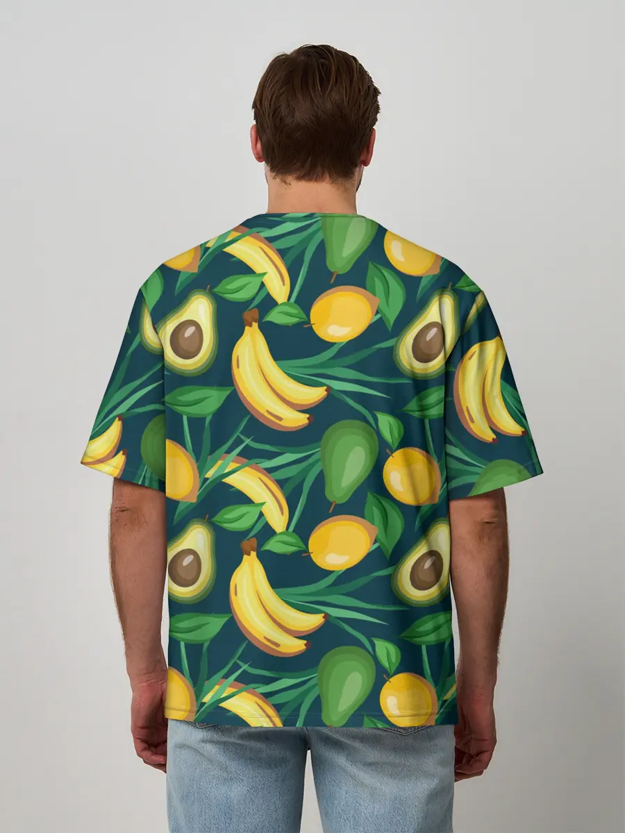 Мужская футболка оверсайз / Фрукты