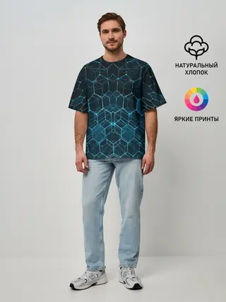 Мужская футболка оверсайз / НЕОНОВАЯ БРОНЯ