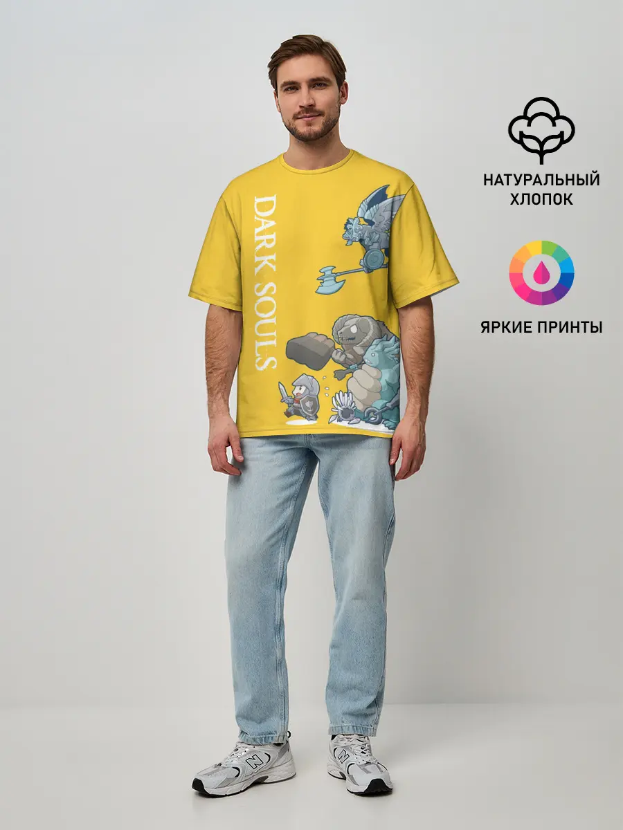 Мужская футболка оверсайз / RUN HERO RUN