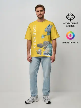 Мужская футболка оверсайз / RUN HERO RUN