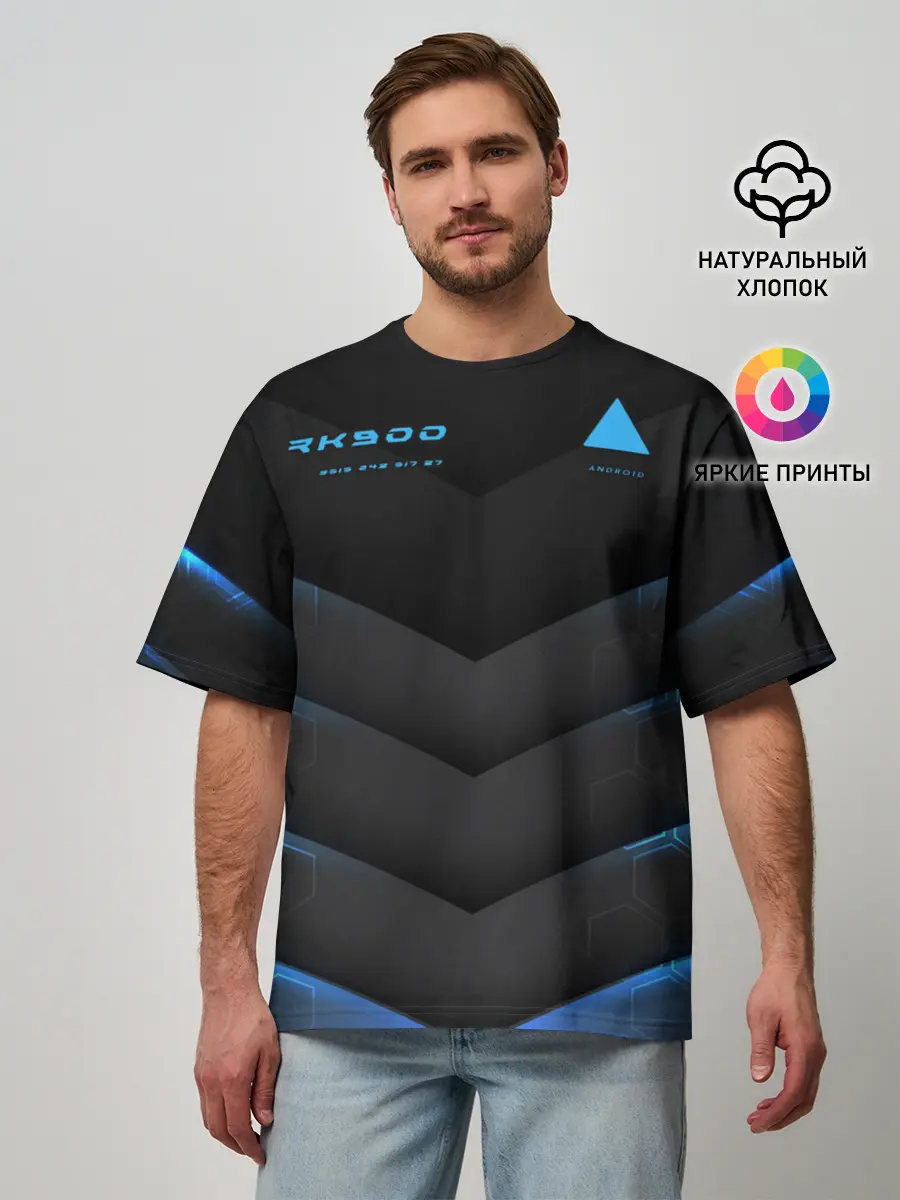 Мужская футболка оверсайз / Detroit RK900