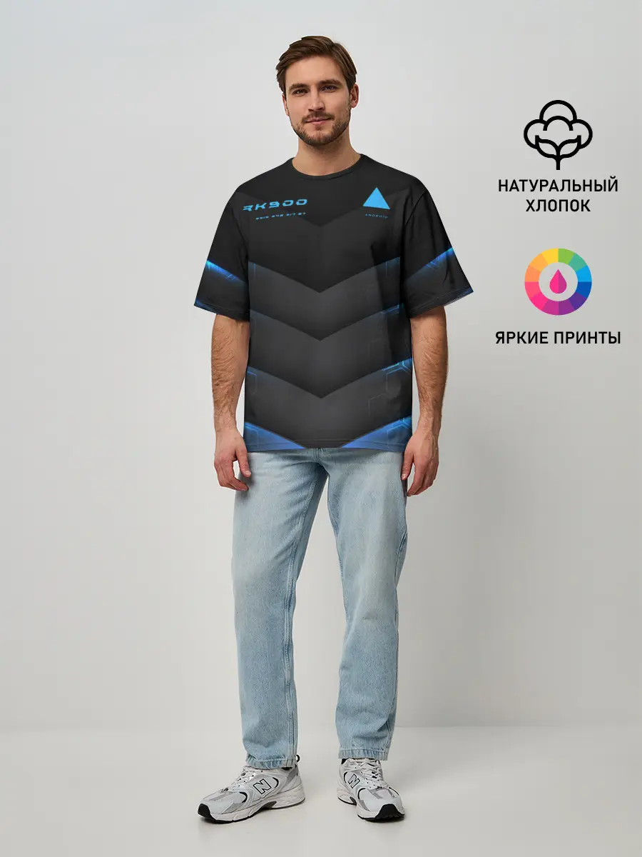 Мужская футболка оверсайз / Detroit RK900