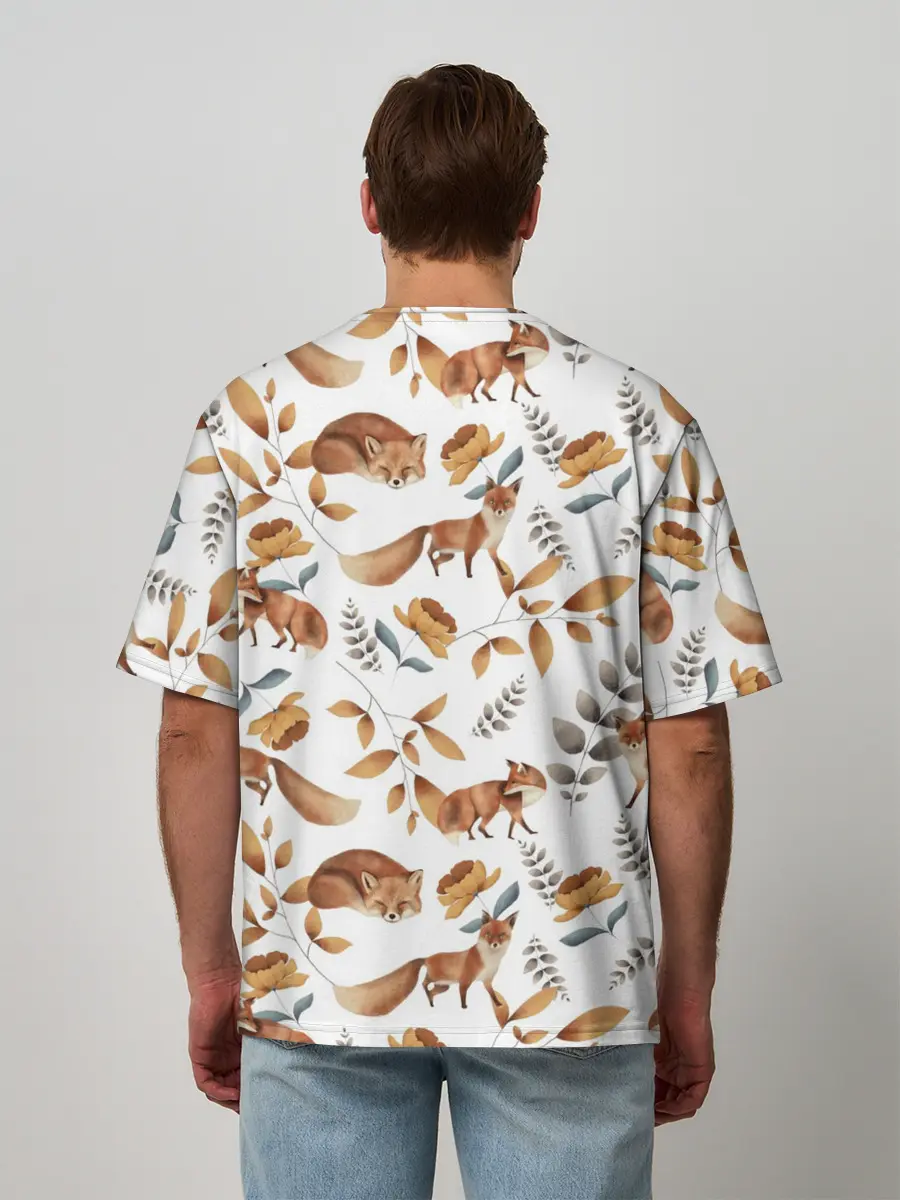 Мужская футболка оверсайз / Лиса