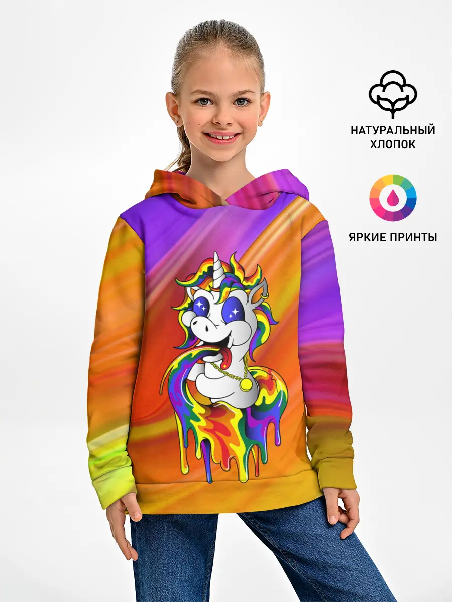 Детское худи / Единорог | Unicorn | Rainbow