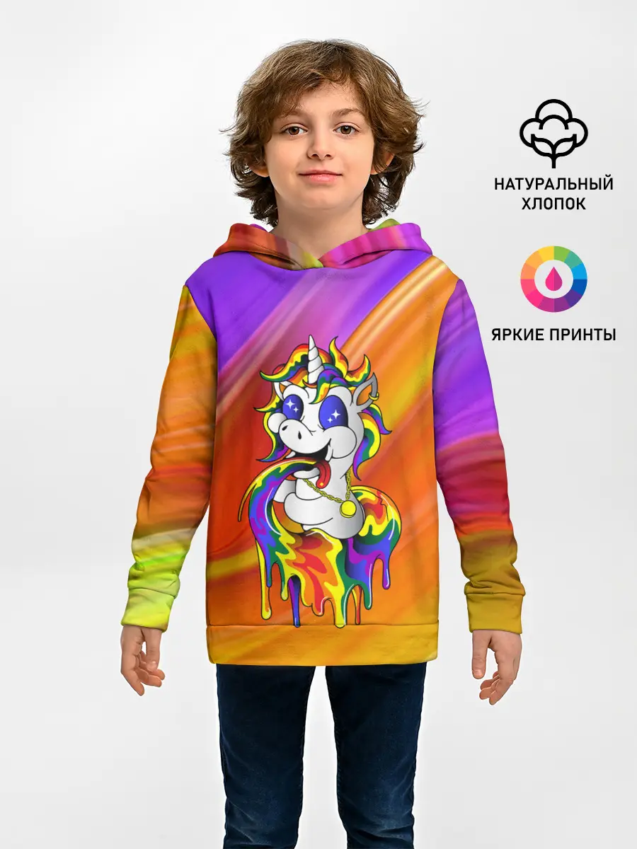 Детское худи / Единорог | Unicorn | Rainbow