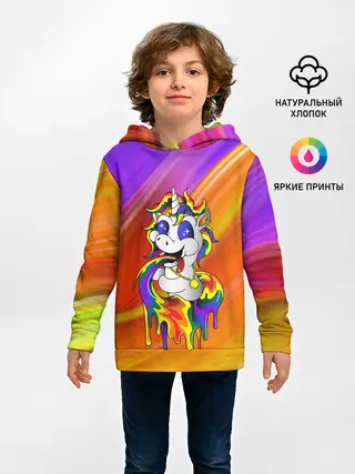 Детское худи / Единорог | Unicorn | Rainbow
