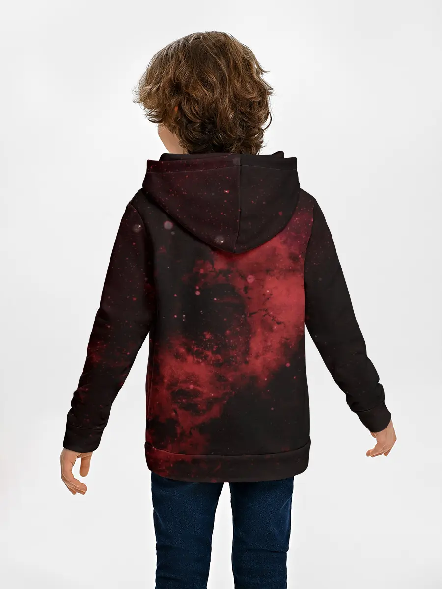 Детское худи / Эмблема Черного клевера на космическом фоне