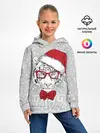 Детское худи / Белый тигр в шапке Санты