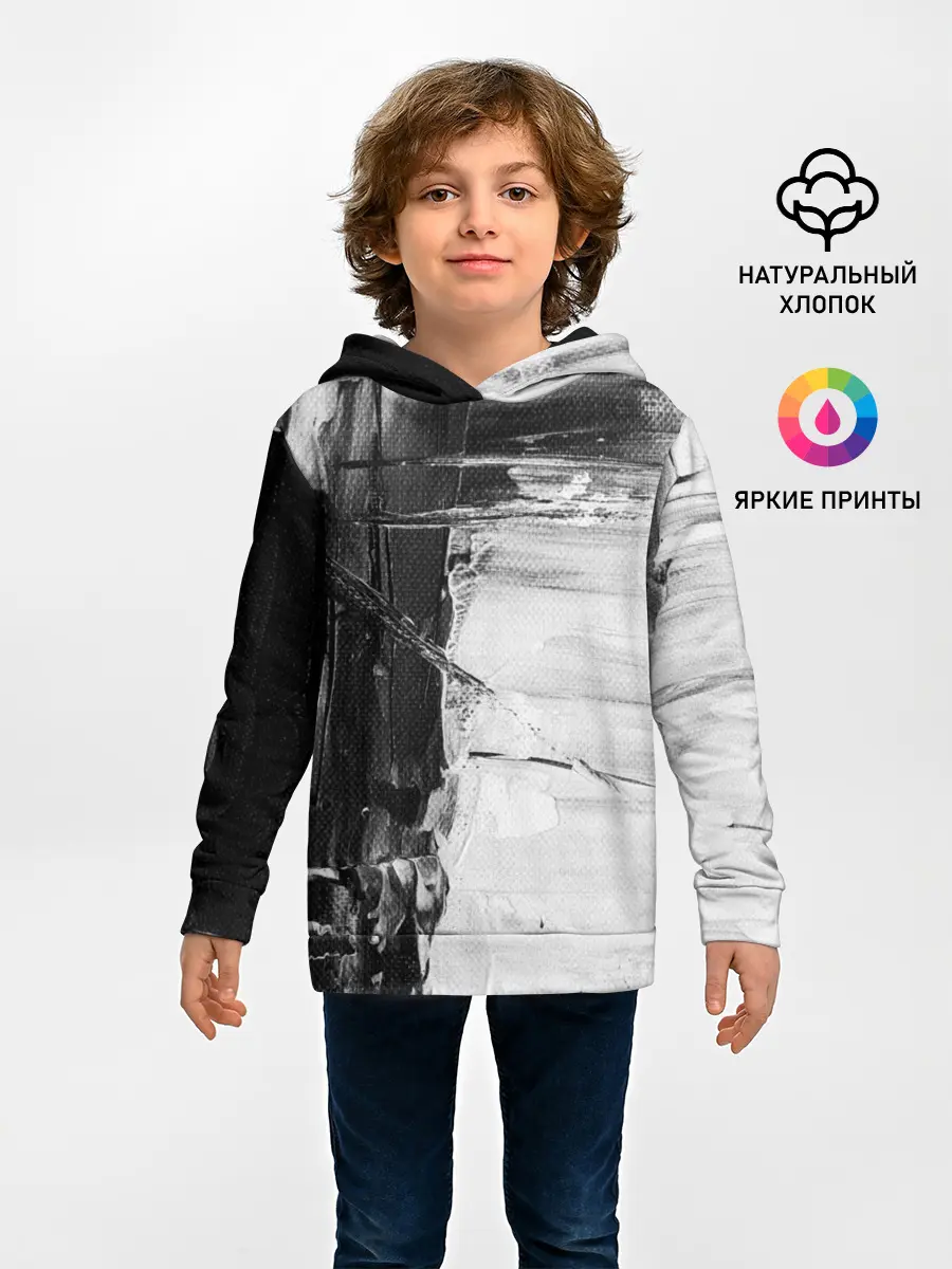 Детское худи / Черно-Белый Арт