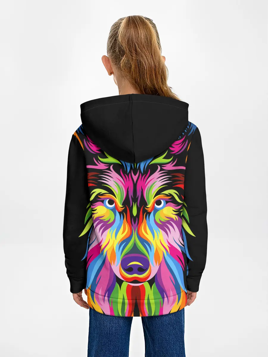 Детское худи / Neon wolf