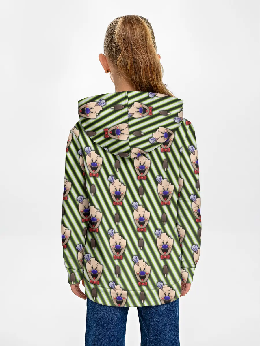 Детское худи / ICE SCREAM зеленый паттерн