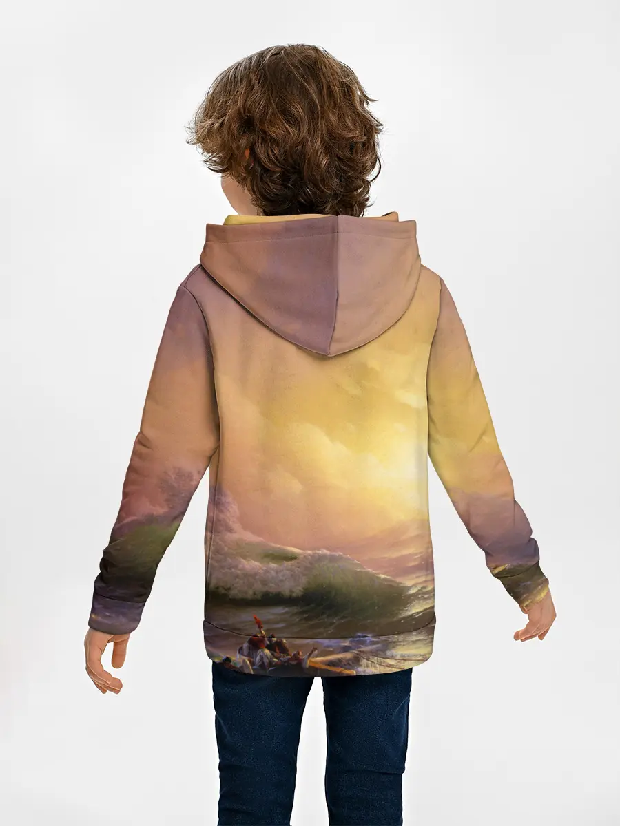 Детское худи / Шторм в море девятый вал